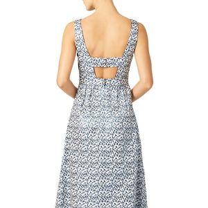 Nicole Miller - Printed Blue Jacquard Gown